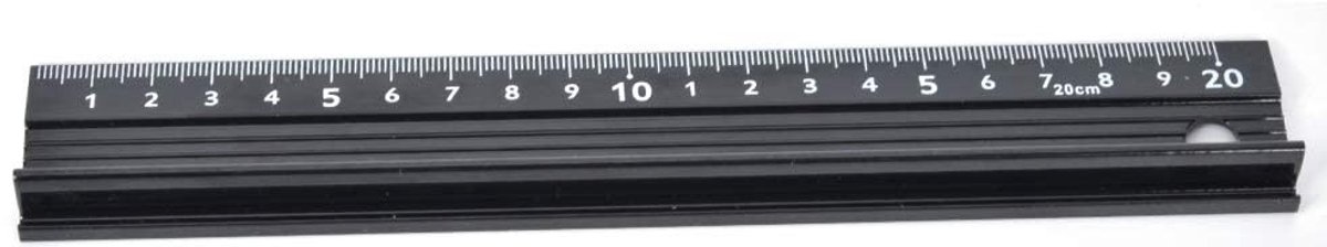 Dailygoods - Metalen Snijliniaal 20 cm met Rubberen Strip voor Veilig Snijden