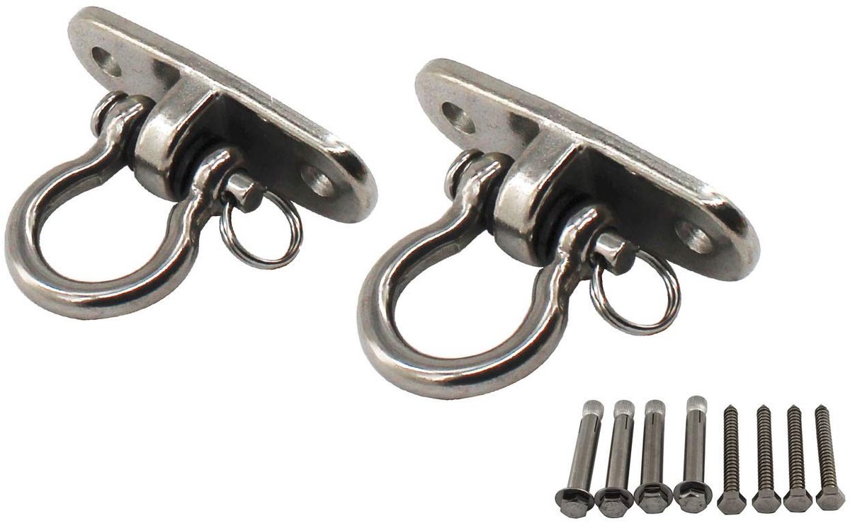 Dailygoods - Set van 2 Roestvrijstalen Swing Hangers voor Hangmat en Yoga