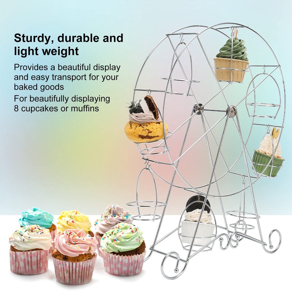 Dailygoods - Roestvrijstalen Displayhouder voor Cupcakes en Desserts