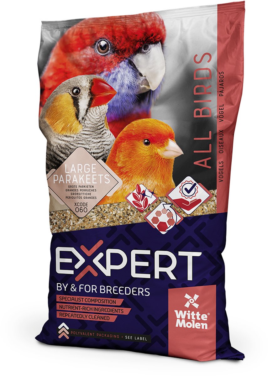 Witte Molen Zadenmengeling voor grote parkieten | allround hoofdvoer | 5 kg of 20 kg