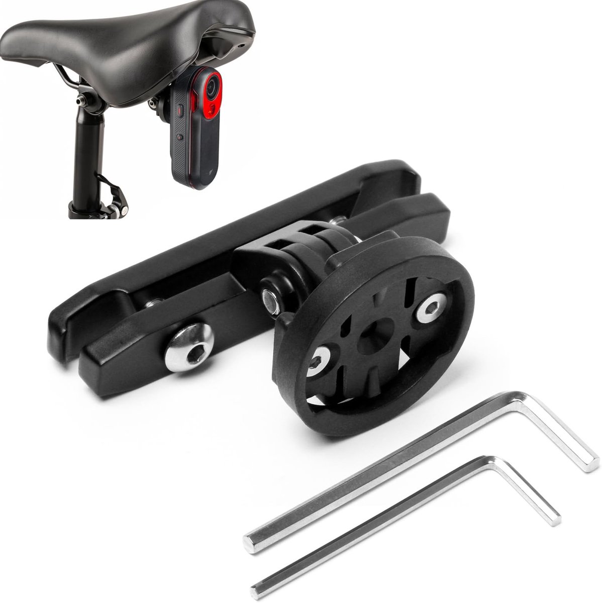Dailygoods - Dailygoody - Fietszadel Steun Zadelpen Bevestiging - Aluminium Houder - Voor Garmin Varia RTL510 - Achterlicht Radar - Veilig Fietsen - Hoogte Verstel
