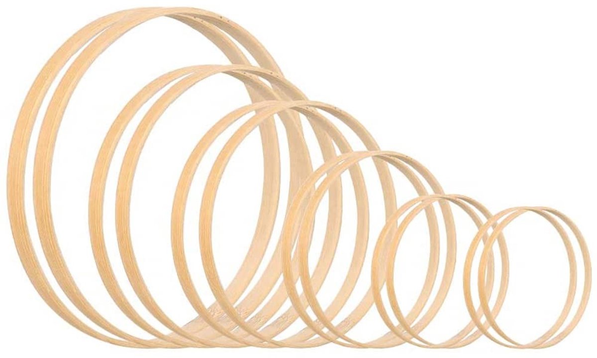 Dailygoods - Cosensi - Dailygoods - Set van 12 Bamboe Hoepels voor Macramé en Decoratie