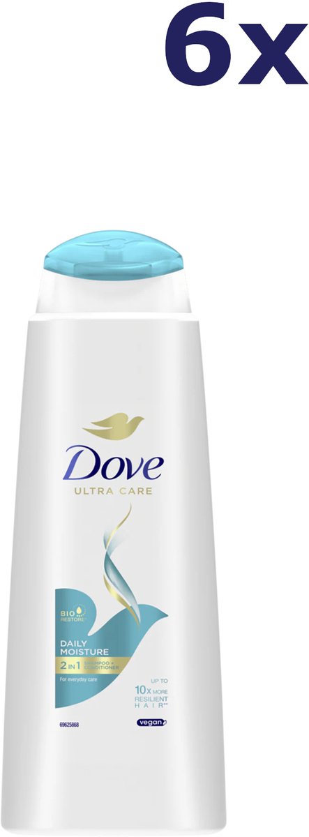 6x Dove Shampoo – Daily 2 in 1 400 ml