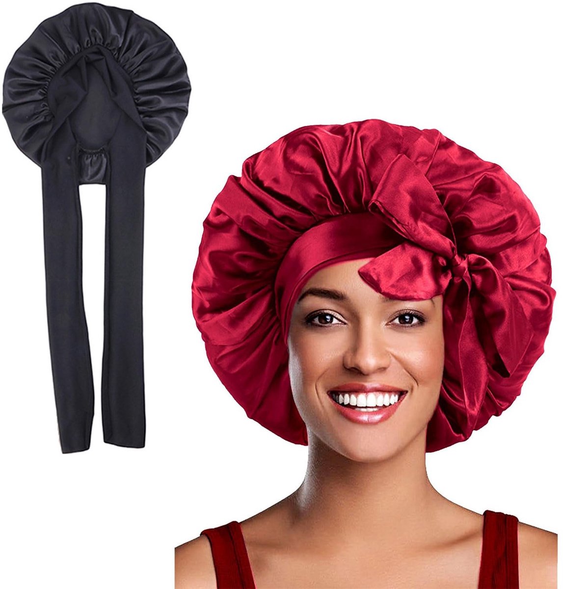 Dailygoods - Set van 2 Zijden Slaapmutsen voor Comfortabel Slaap