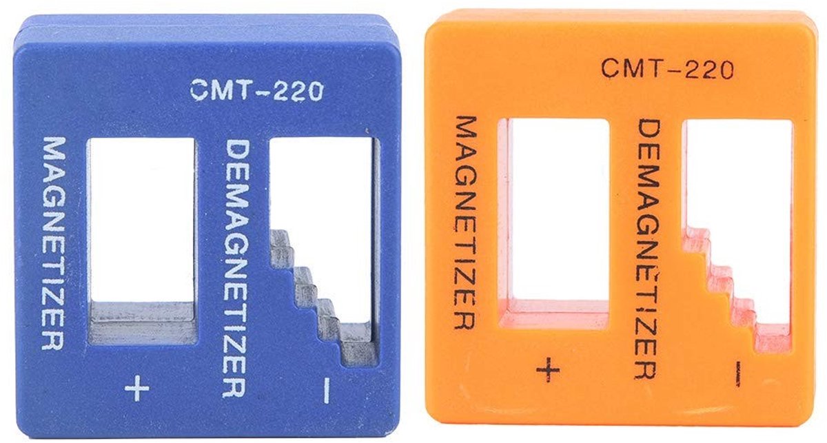 Dailygoods - Magnetiseer en Demagnetiseer Gereedschap - Eenvoudig in Gebruik - Snelle Magnetisatie - 2 stks - Ideaal voor Schroevendraaiers - Blauw en
