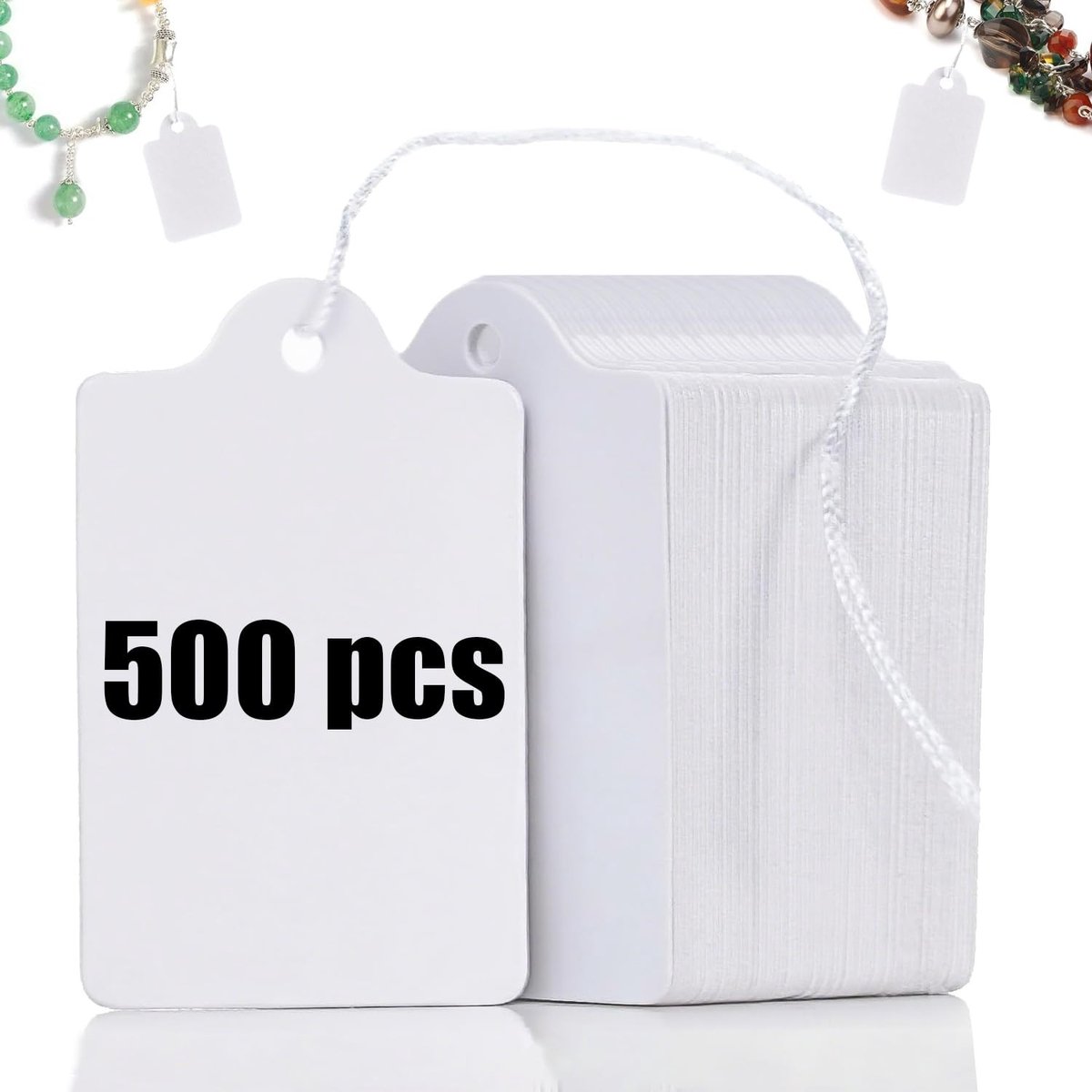 Dailygoods - Cosensi - Dailygoods - 500 Stuks Prijsetiketten met Draad voor Rommelmarkten en Cadeaus