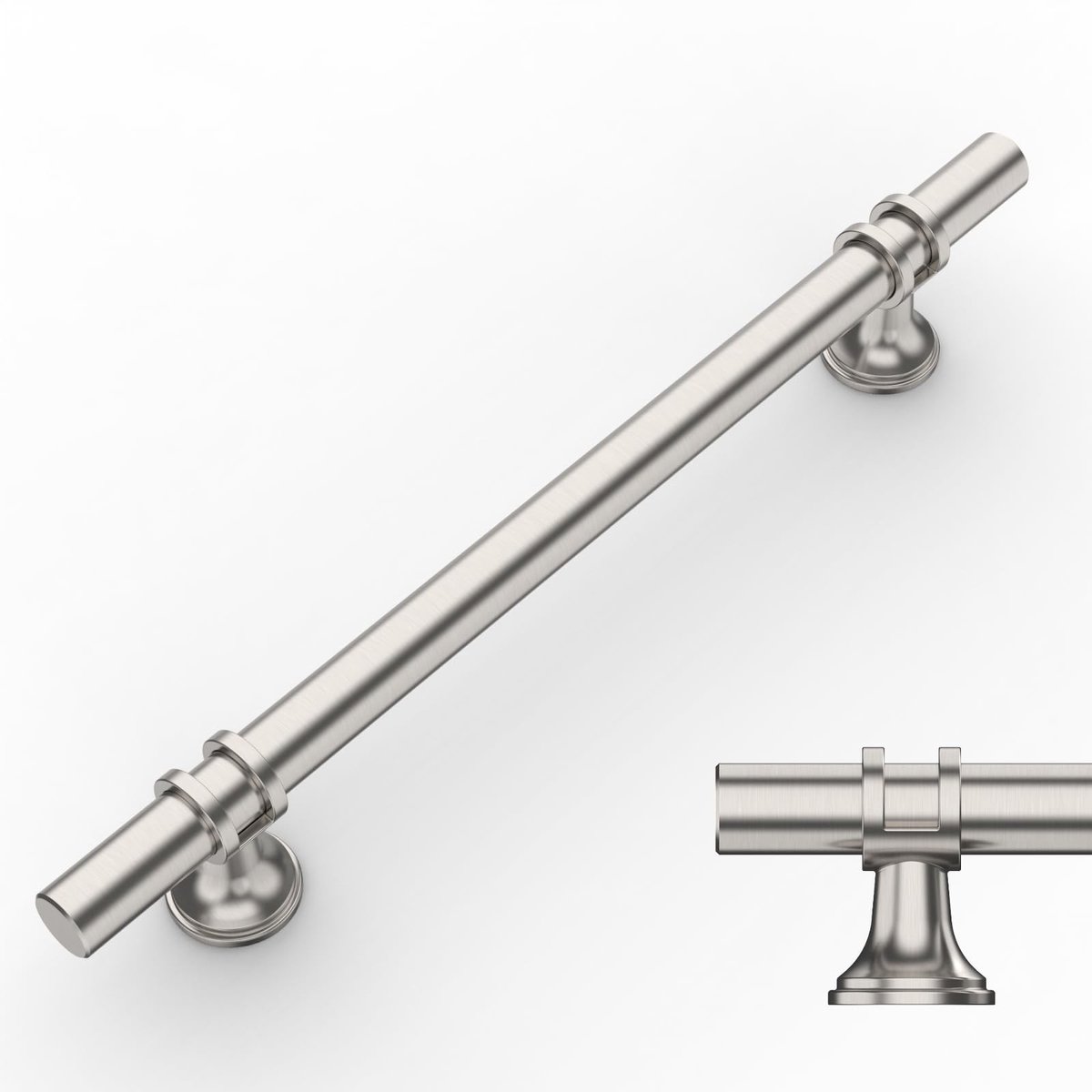 Dailygoods - Cosensi - Dailygoody - Meubelhendels - 10 Stuks - Perfect voor Keuken en Kasten - Brushed Nickel - Aluminium Handgrepen - Geschikt voor Lades en Deuren