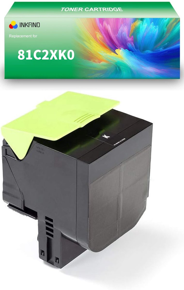 INKFIND 81C2XK0 Zwart tonercartridge compatibel met Lexmark 81C2XK0 Zwart geschikt voor Lexmark CX735adse/CX737adzse - 1-pack Zwart