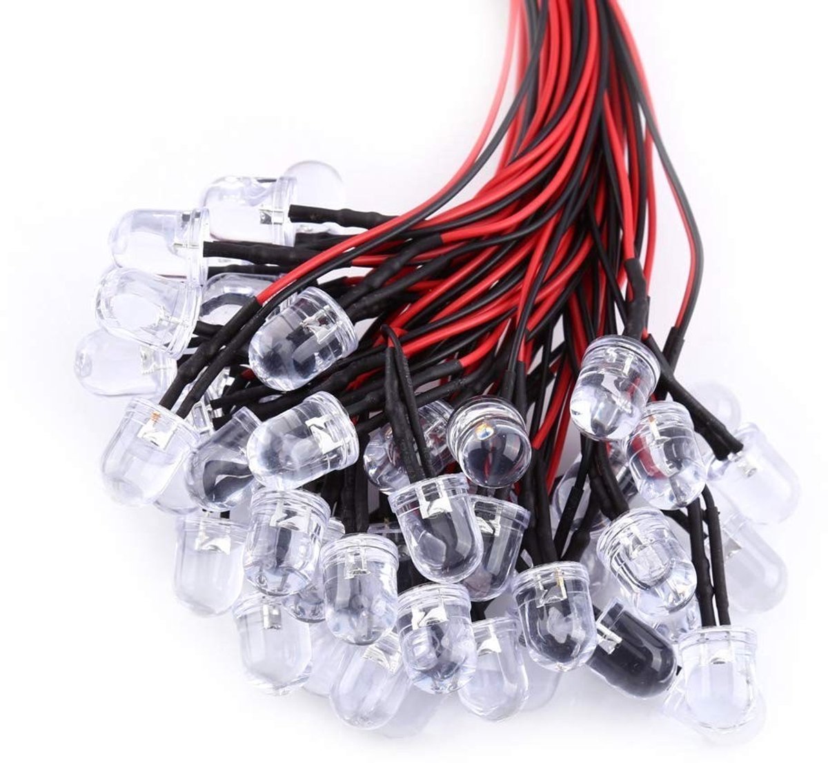 Dailygoods - Diode Led-lampen - 50 Stuks - Energiebesparend - 3/5/10 mm - Lichtdiode - Geschikt voor hobbyprojecten - Wit/Rood/Blauw/Groen