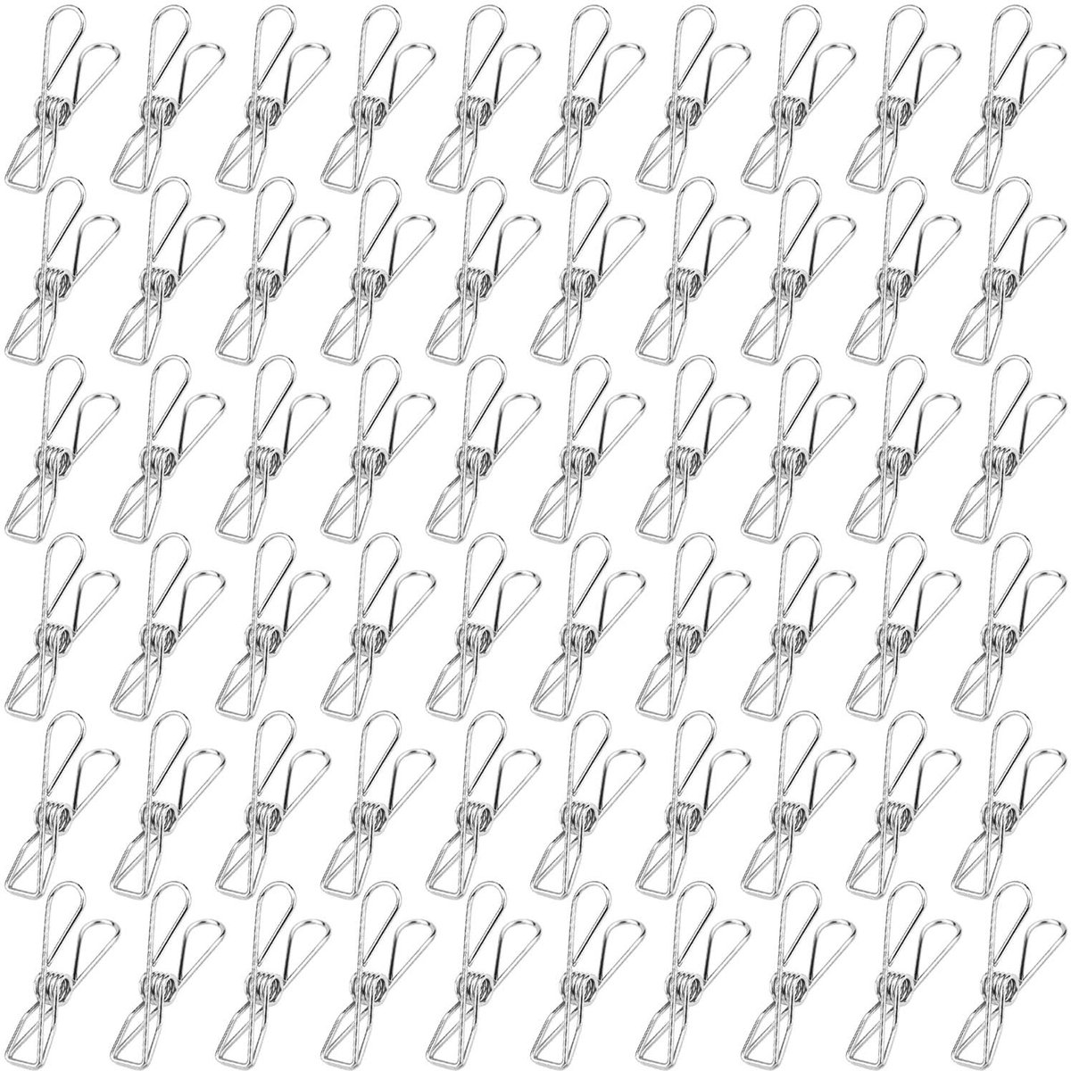 Dailygoods - Roestvrijstalen Wasknijpers Set van 60 voor Binnen- en Buitenkleding