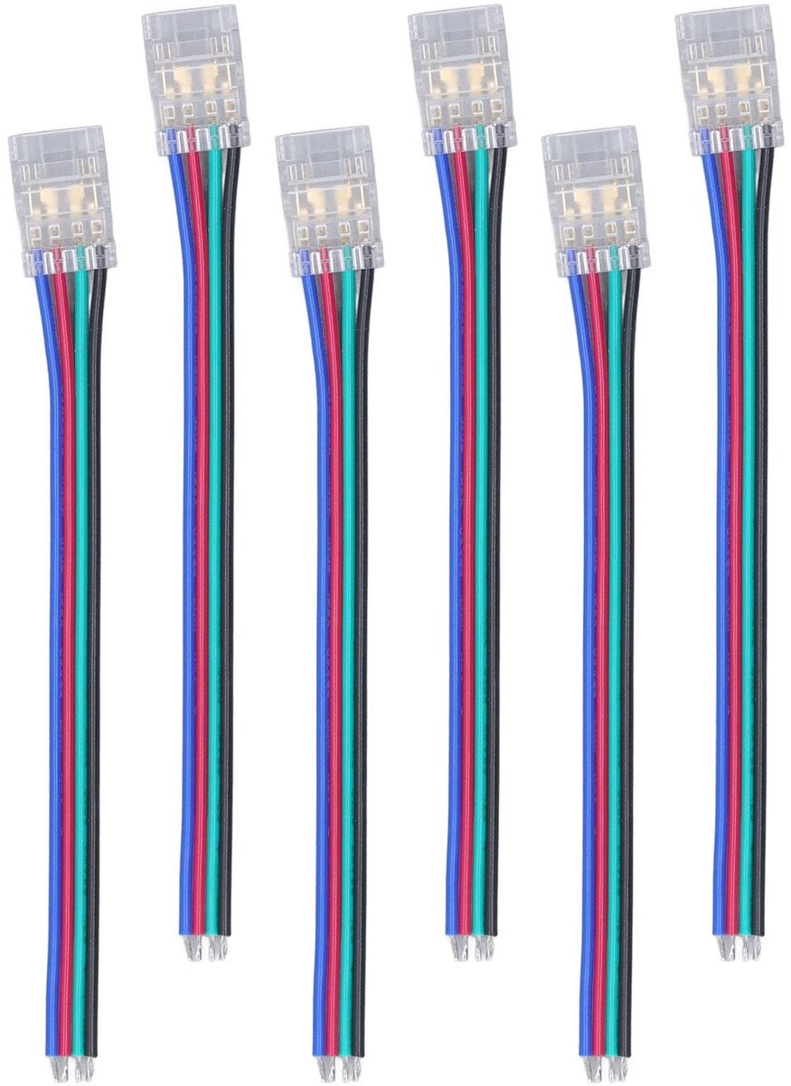 Dailygoods - Dailygoody - LED Strip Connector - 10Pcs 4Pin 10Mm - Premium Kwaliteit - Geschikt voor DIY - RGB LED Connectoren - Voor Thuis en Kantoor