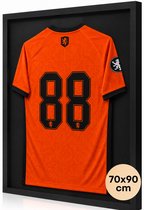 Q-Living Wissellijst Aluminium - Inlijsten Voetbal Shirt - 70x90 CM - Zwart - Diepe lijst - 3D Box Frame - Shirt Inlijsten In Fotolijst