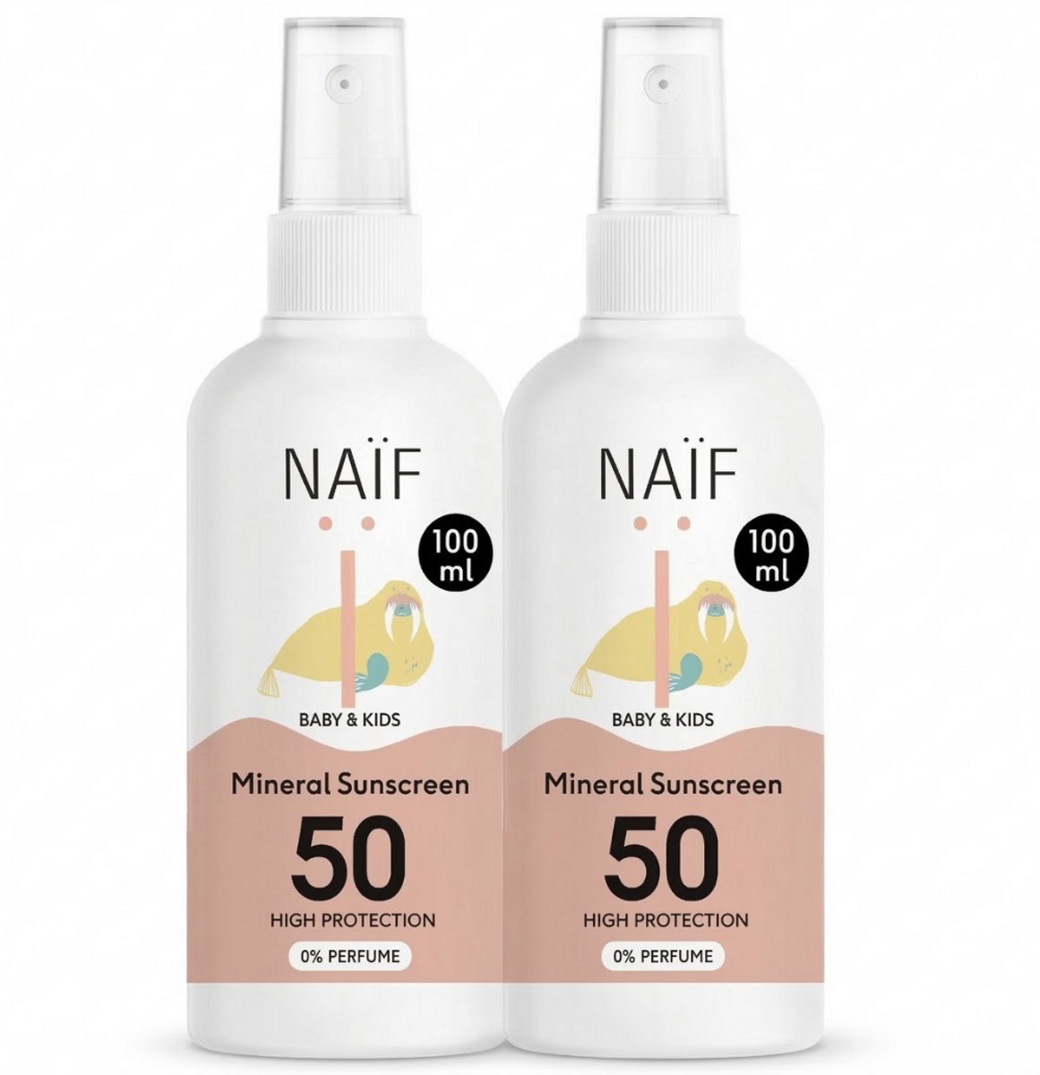 Naïf - Zonnebrand Spray Voordeelset - SPF50 - 2x100ml