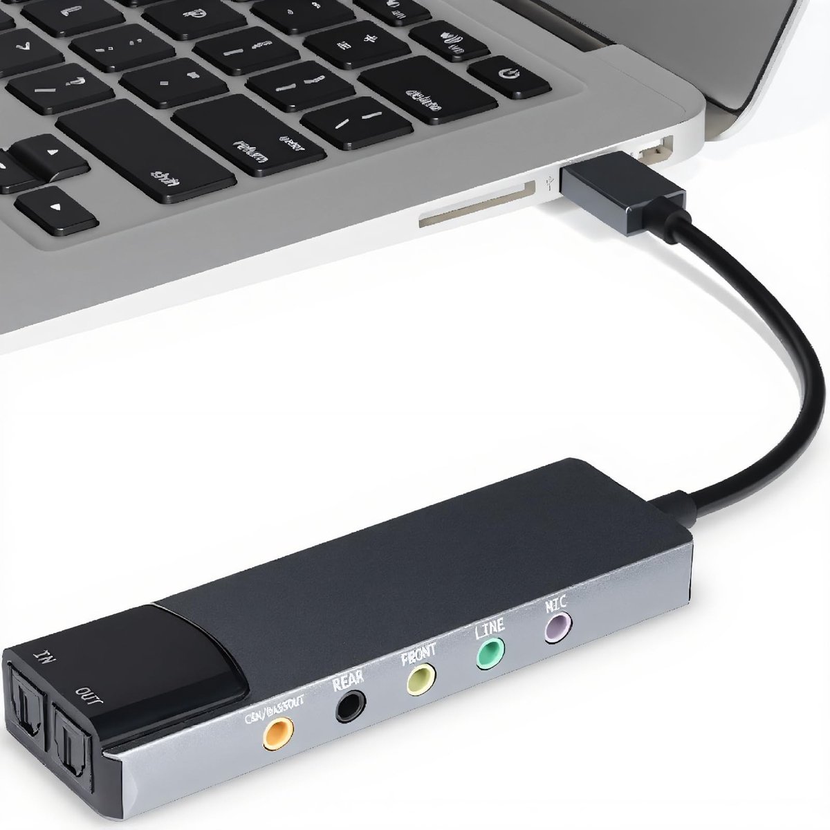 Dailygoods - 7.1 USB Surround-Geluidskaart met Hoge Resolutie voor Laptop en PC