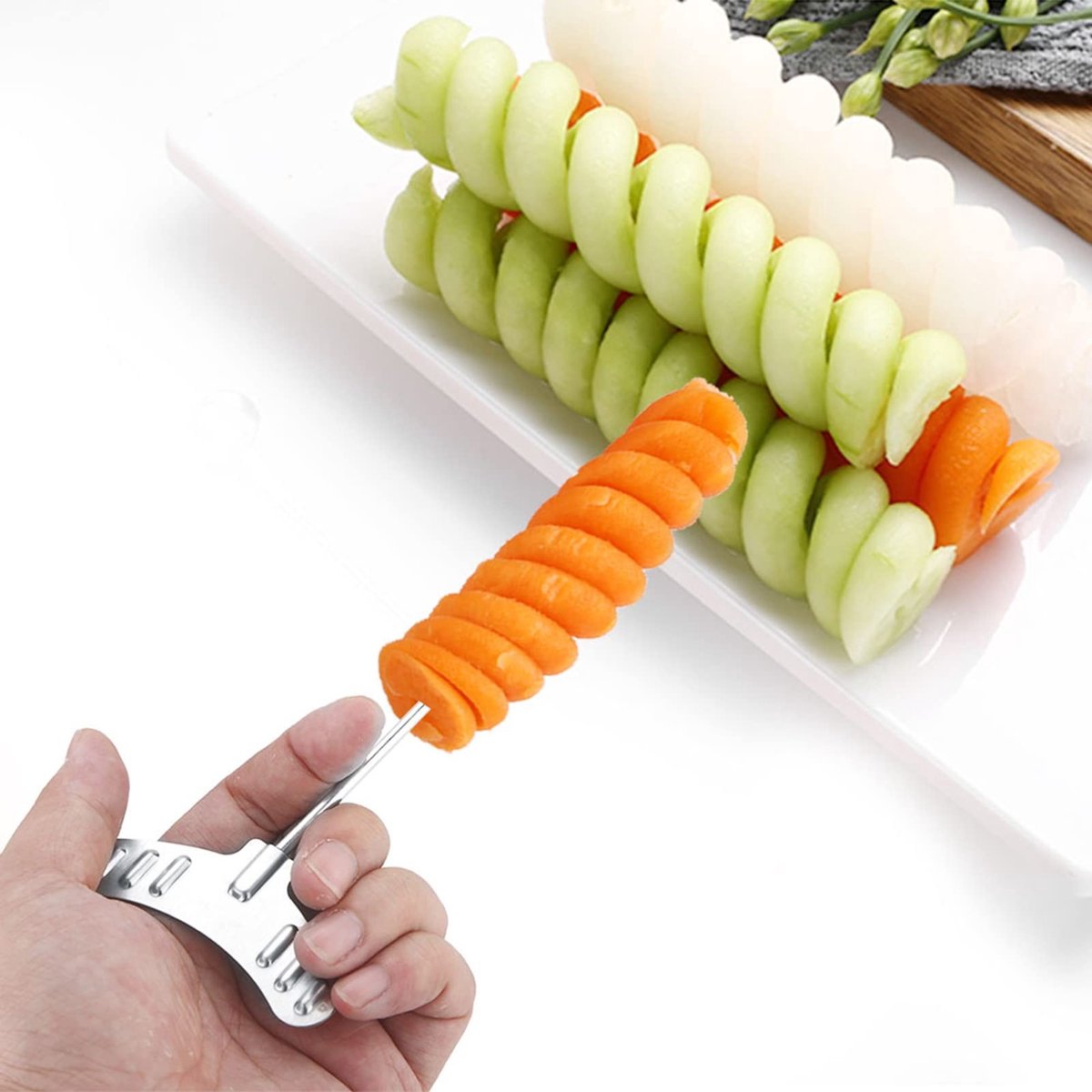 Dailygoods - Cosensi - Dailygoods - Set van 2 Roestvrijstalen Groentespiraalsnijder