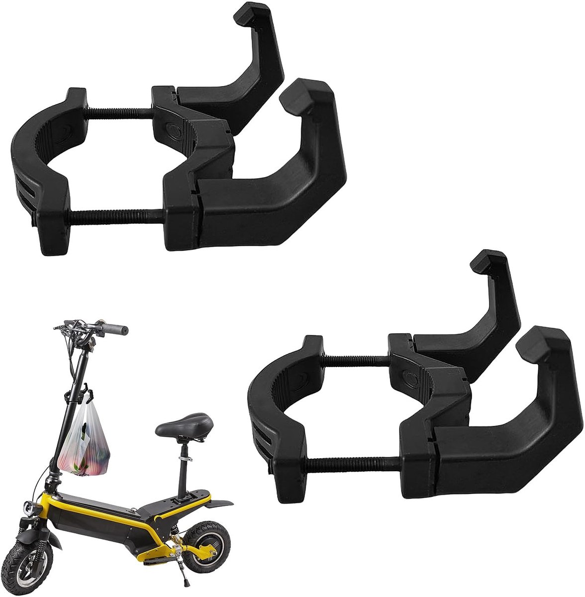 Dailygoods - Cosensi - Dailygoody - E-Scooter Hooks - Multifunctionele Haken - Zwart - E-Scooter Accessoires - Geschikt voor Elektrische Steps en Motoren