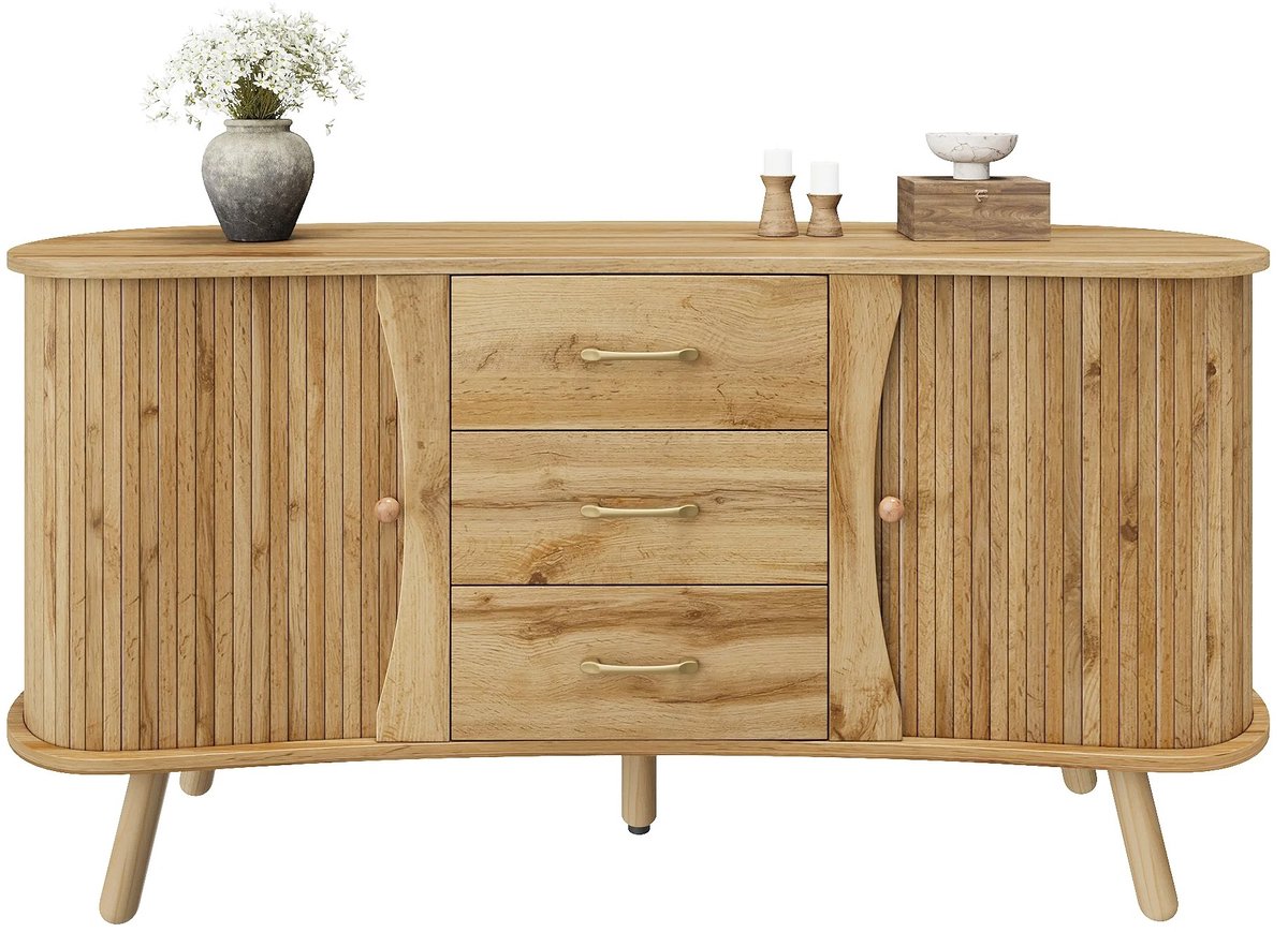 Lifero Dressoir - Kast - Commode - 3 Lades 2 Deuren - TV-meubel - Buffetkast - Ladekast Hout - Opbergmeubel - Scandinavisch Design