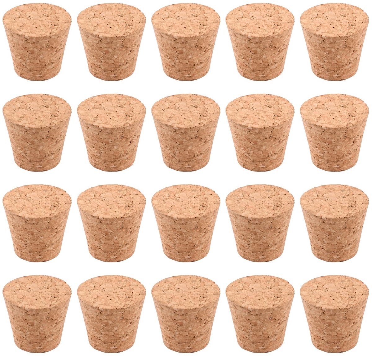 Dailygoods - 20 Stuks Herbruikbare Kurkstoppers voor Wijnflessen en Doe-Het-Zelf Projecten