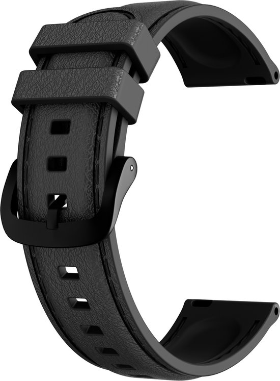 Maoo Ventura 2 - Leren Smartwatch Bandje - Geschikt voor Maoo Ventura & Ventura 2 - Zwart - 20mm