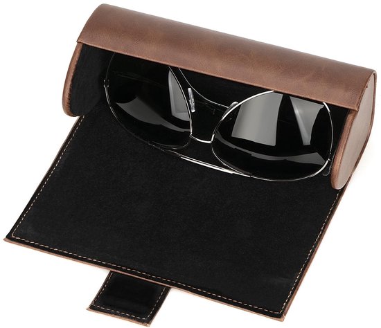 Allecto - Extra grote zonnebrillenhoes - Harde opbergorganizer - XXL - Bruin - Compatibel met Ray-Ban - Ideaal voor zonnebrillen - Uniseks van Merkloos — afbeelding 5