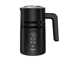 Miro 4-in-1 Elektrische Melkopschuimer – Melkschuimer met Digitaal Display, Instelbare Temperatuur - BPA-vrij - RVS - 250ml - Zwart