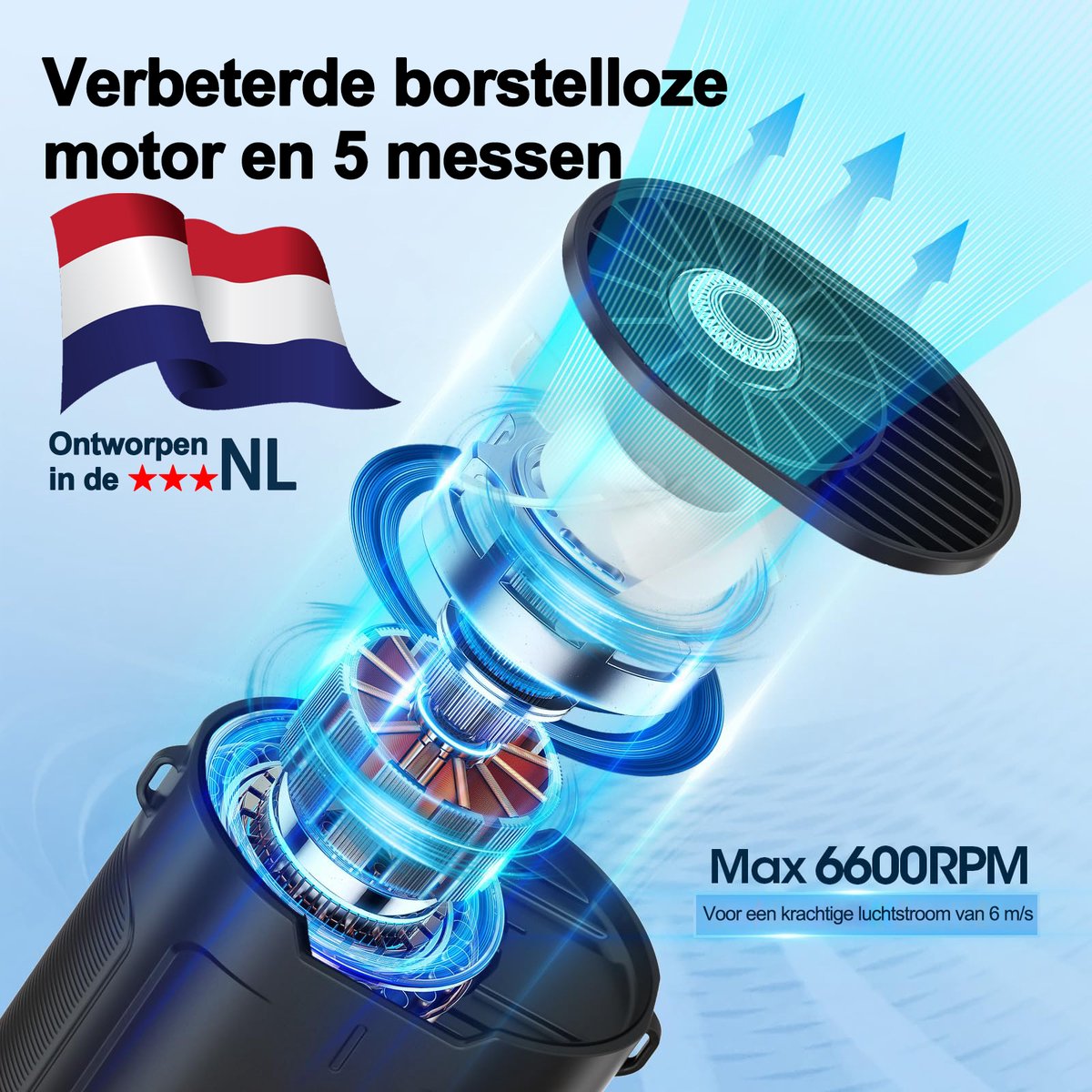 Svintora Handventilator - Draagbare Mini Ventilator 3000 mAh -Oplaadbaar NekVentilator Met koeling - 4 Standen - Zwart — afbeelding 7