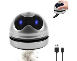 Mini Desktop Stofzuiger - kruimelzuiger - USB oplaadbaar - Draadloze Desk Vacuum - Draagbare Tafelstofzuiger - Toetsenbord Stofzuiger - Kruimeldief - Voor verwijderen van stof, borstelhaar en vuil - 8.8*7.1 cm - Zwart