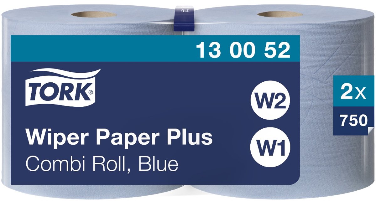 Tork Adv. Wiper 420 Perform. 2-lgs blauw 255 mtr x 24 cm pak à 2 rol/750 vel (130052)