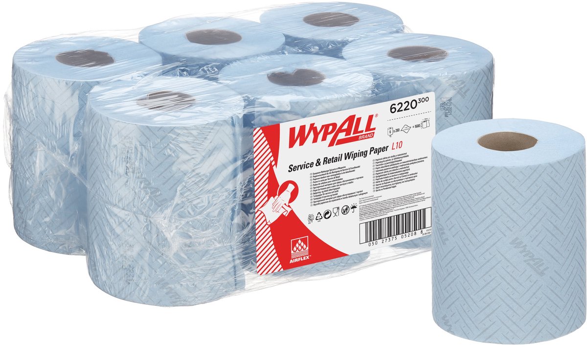 Poetspapier wypall l10 1laags 280 vel blauw