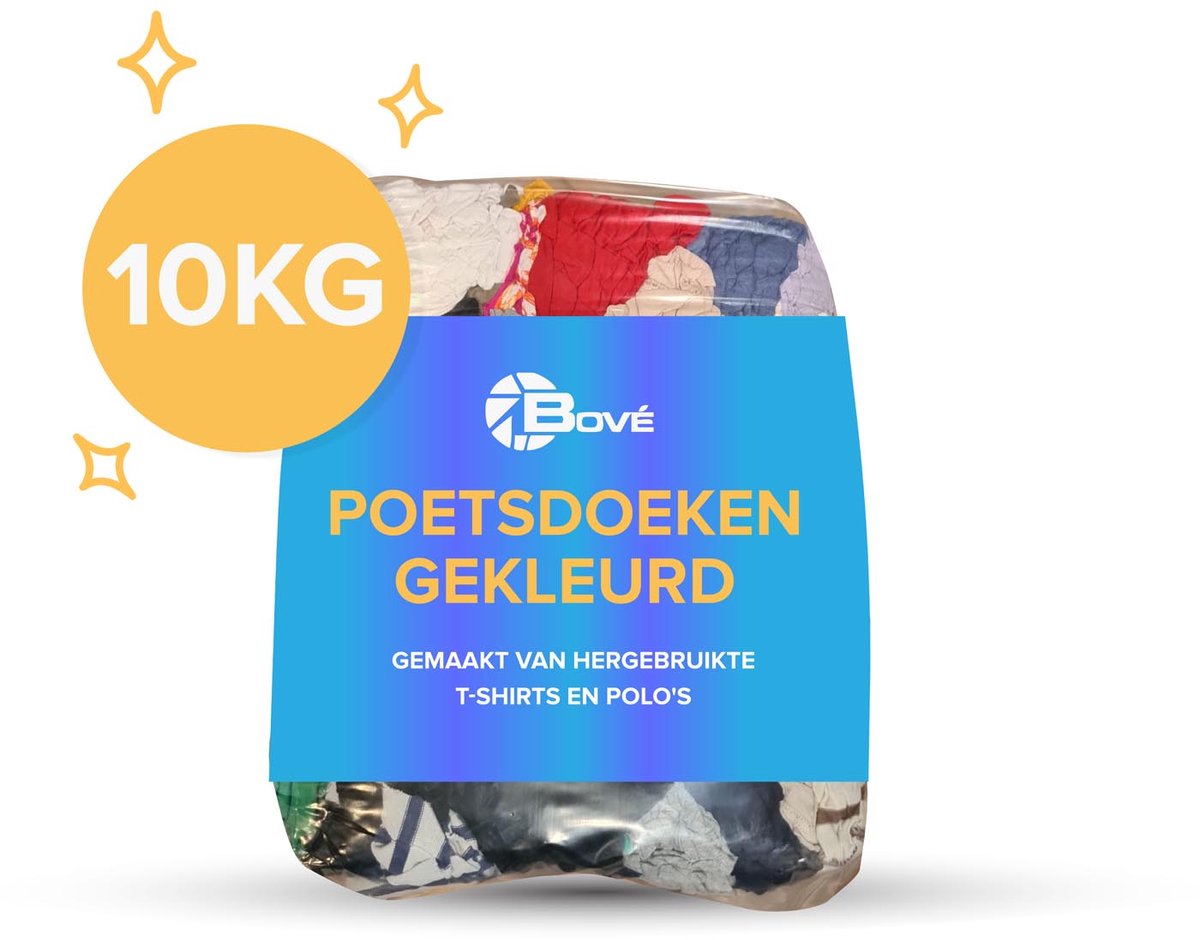 BOVE Poetsdoeken gekleurd dun tricot 10kg (8701007)