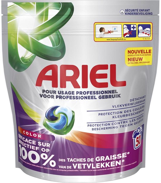 Ariel Professional All-in-1 Pods Color – 50 Stuks – Gekleurde Was