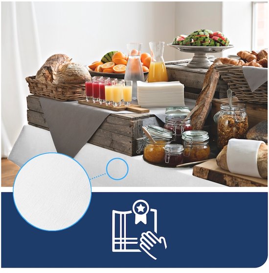 Tafellaken Tork LinStyle® 1 laags duurzaam 20mtr x 120cm wit 474581 — afbeelding 2
