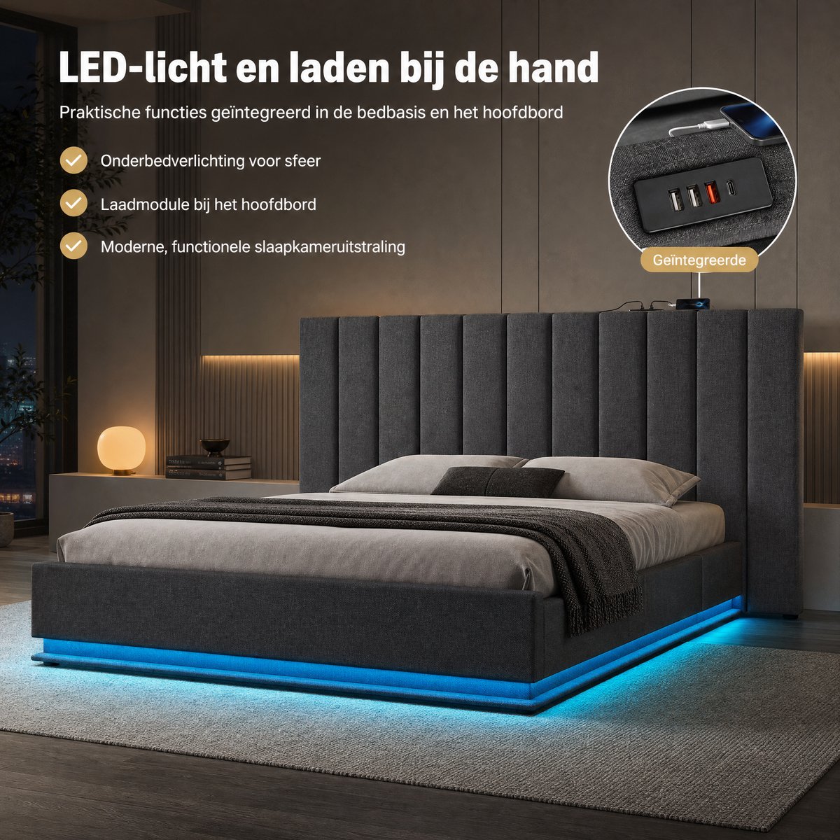 REDOM Opbergbed 180x200 cm met Hydraulisch Liftsysteem en - afbeelding 2