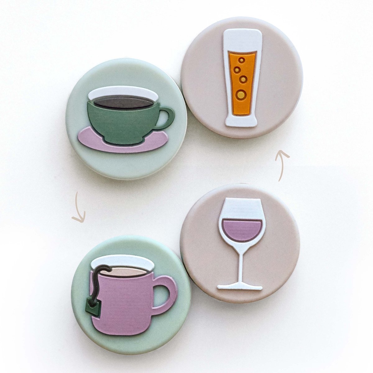 Maan Amsterdam - Tennisdempers - set van 2 - uniek met TOS functie - demper voor tennisracket - bier/wijn en koffie/thee