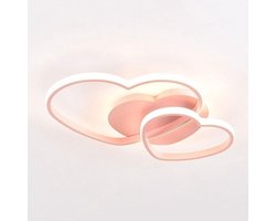 LED plafondlamp - Creatieve acryl plafondlicht - Hartvormige hanglamp - Voor kinderkamer, meisjeskamer - Romantische lampenkap - Roze