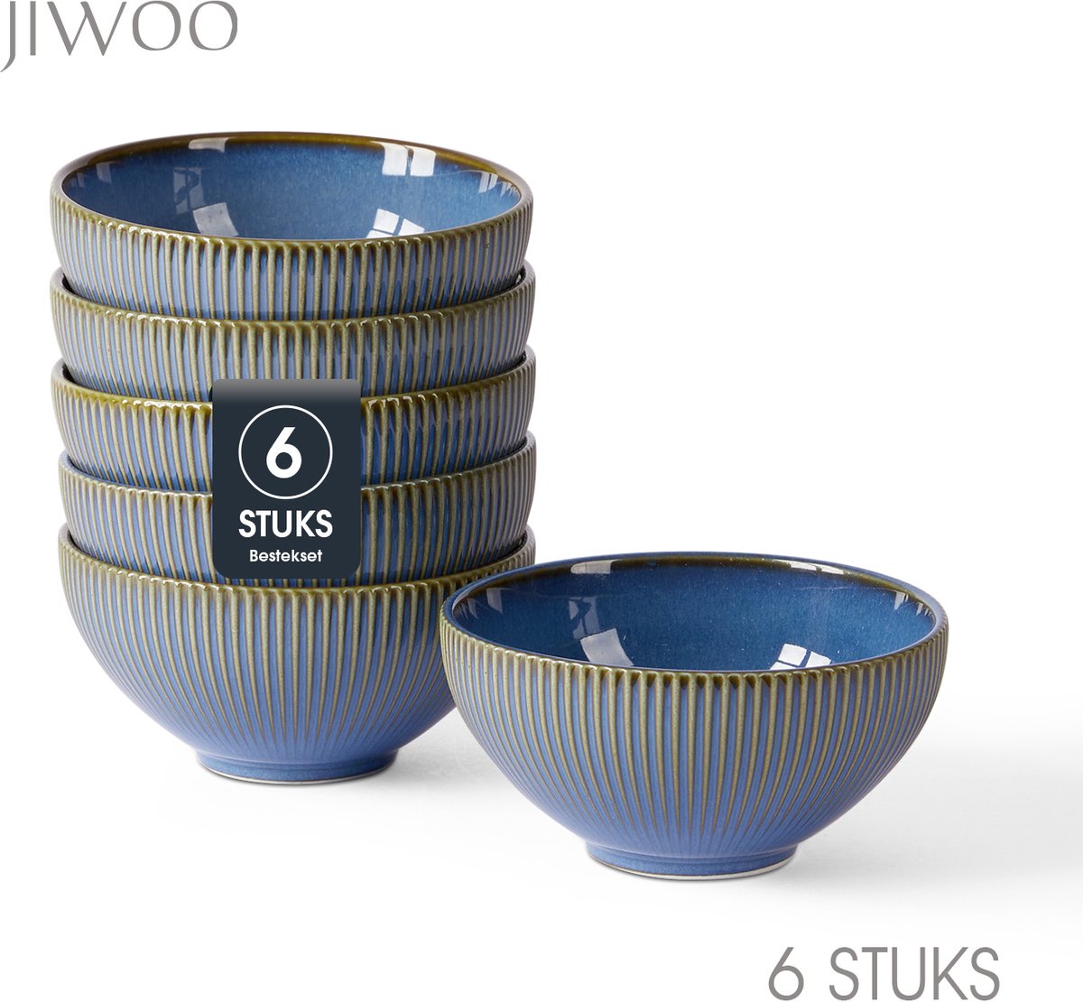 Set van 6 Kommen (Ø 11,7cm / 340ml) Ontbijtkommen, Mueslikom, Soepkom, serviesset 6 persoons, Geschikt voor restaurants, hotels, banketten, familiefeesten, en picknicks, Magnetron-vaatwasserbestendig, Keramiek