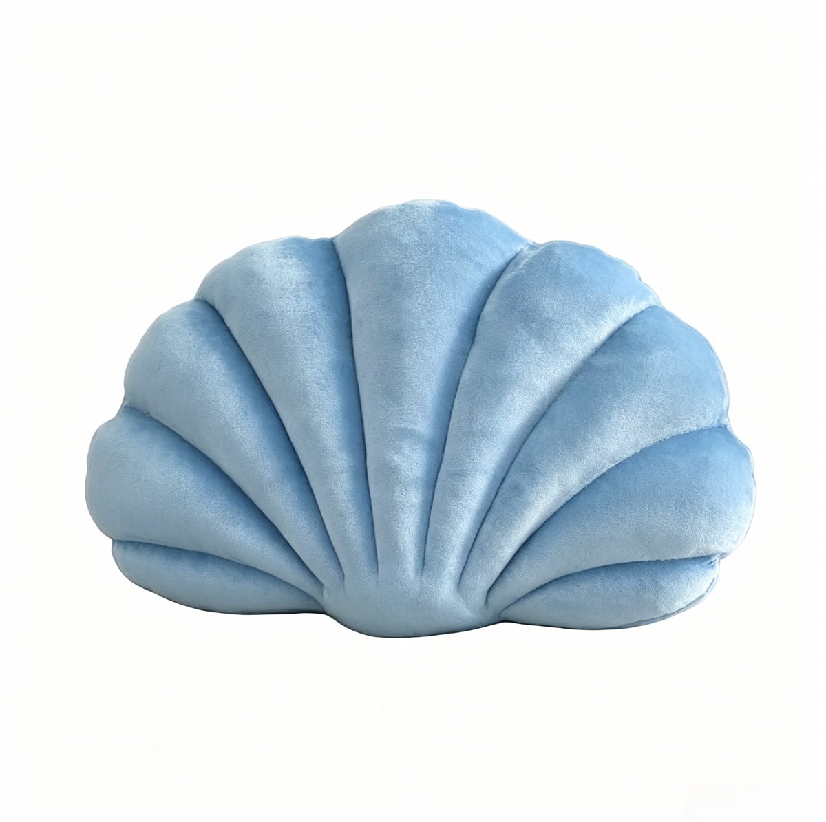 carmdering - Schelp Kussen - Decoratief Kussen - Fluweel Kussen - 40×25 cm, PP gevuld, zacht en huidvriendelijk - Voor slaapkamer, bank en kinderkamer - Blauw - Machinewasbaar - Perfect cadeau voor kerst en verjaardag