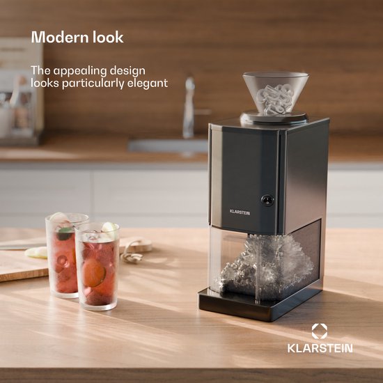 Klarstein Crushed Ice Machine - Roestvrij staal, 12kg/u, 3,5 liter reservoir, veiligheidsschakelaar, zuignapvoetjes, eenvoudig schoon te maken, ideaal voor feestjes,75 kg - Zwart van Klarstein — afbeelding 4