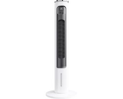 Torenventilator koelventilator Staande watergekoelde ventilator Airconditioner 31,5×31,5×94 cm Wit Met anti-klem rooster, touch- en afstandsbediening, 4 modi + 3 snelheidsstanden, timer 1-12 uur, geschikt voor slaapkamer, woonkamer en kantoor