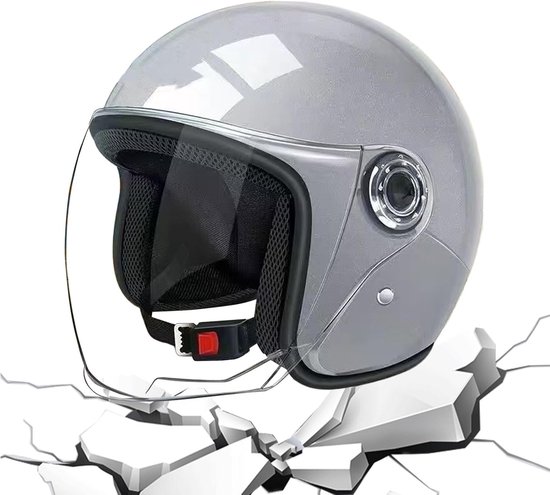 Halve motorhelm - 25,5 inch volwassen rijhelm | ABS veiligheidsschaal - lichtgewicht woon-werkverkeershoofddeksels met veilige pasvorm tot 65 cm omtrek, ontworpen voor elektrische fietsen en