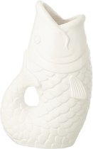J-Line bloempot Vis - polyresin - wit - small