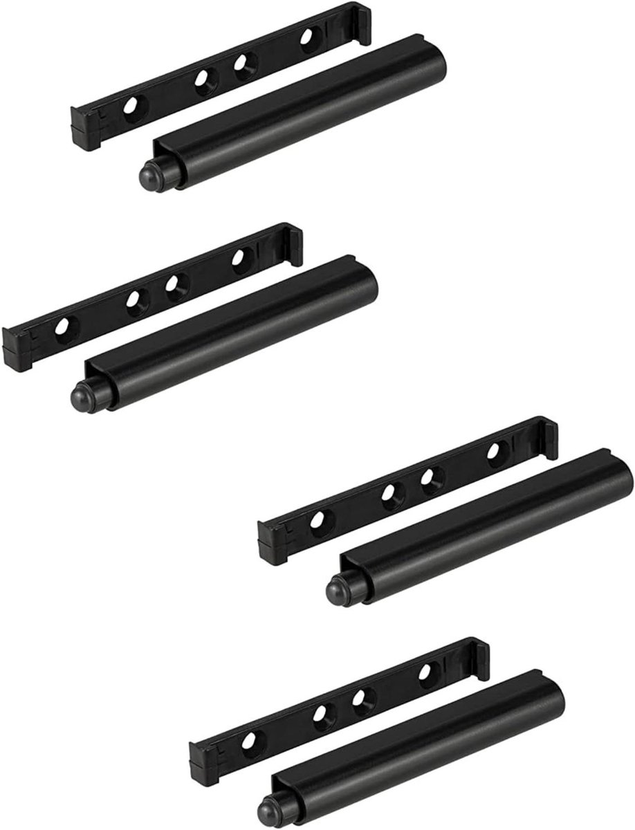 Drukvergrendeling Deuropener - Automatische opener - Kastdeuren Sluiten - Sterke vergrendeling - 4 stuks - Zwart