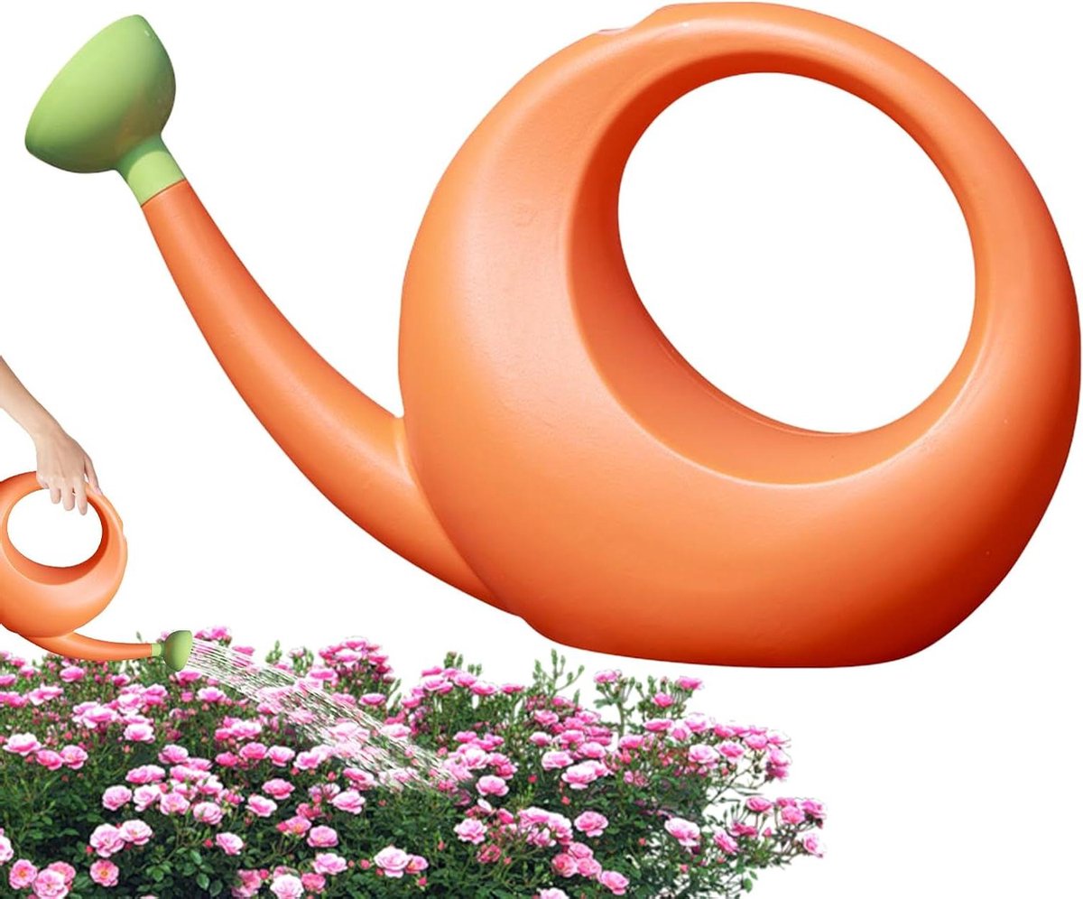 Gieter - Waterplanten Pot - Planten Verzorgen - Dunne Nauwkeurige Tuit - 4 Liter Inhoud - Oranje Groen