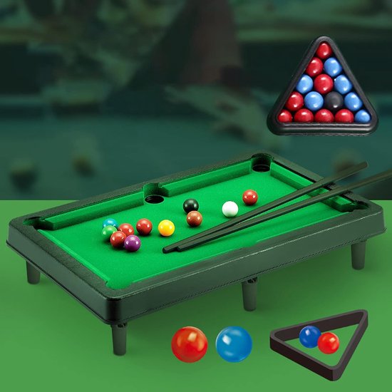 Mini Biljarttafel - Desktop Poolspel - Spelplezier Binnen - Ruimtebesparend Ontwerp - 32 x 19 x 3 cm - Groen van mini — afbeelding 4