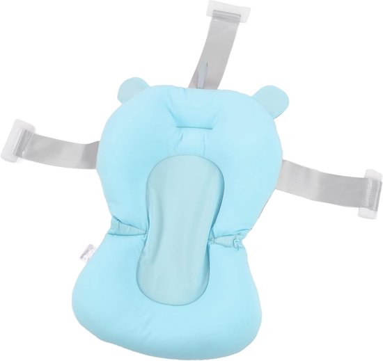 Floating Bath Mat for Newborns - Soft Baby Bathtub Seat Cushion for 0-12 Months - Foldable and Adjustable Bath Bed Shower Mat (Blue) — afbeelding 2