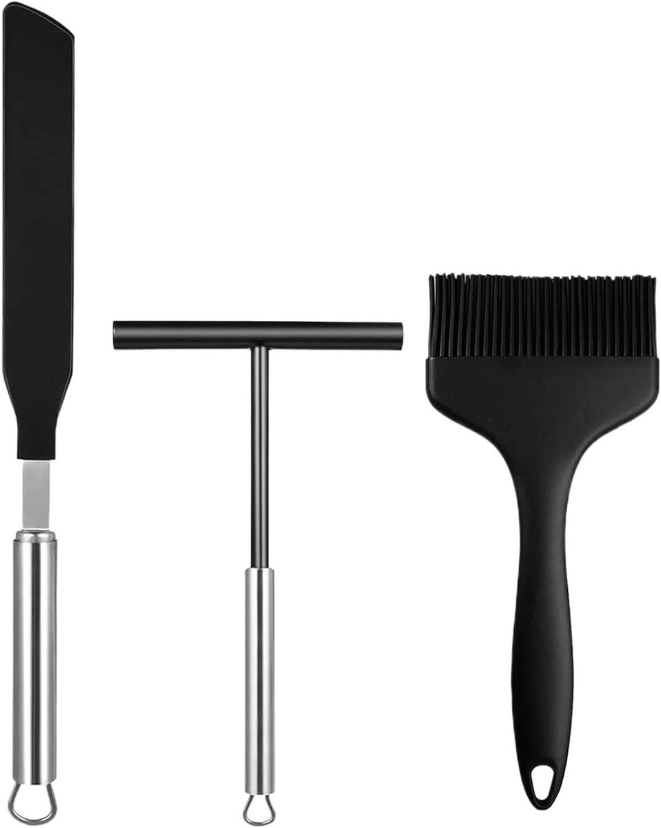 Pannenkoekspatel Set - Keuken Gadget - Ontbijt Bereiden - Hittebestendig Siliconen - 3 Stuks - Uniek