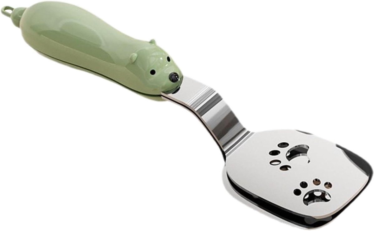 Keukentang RVS - Spatel Tang - Eten Serveren - Lange Constructie - 24 cm - Groen