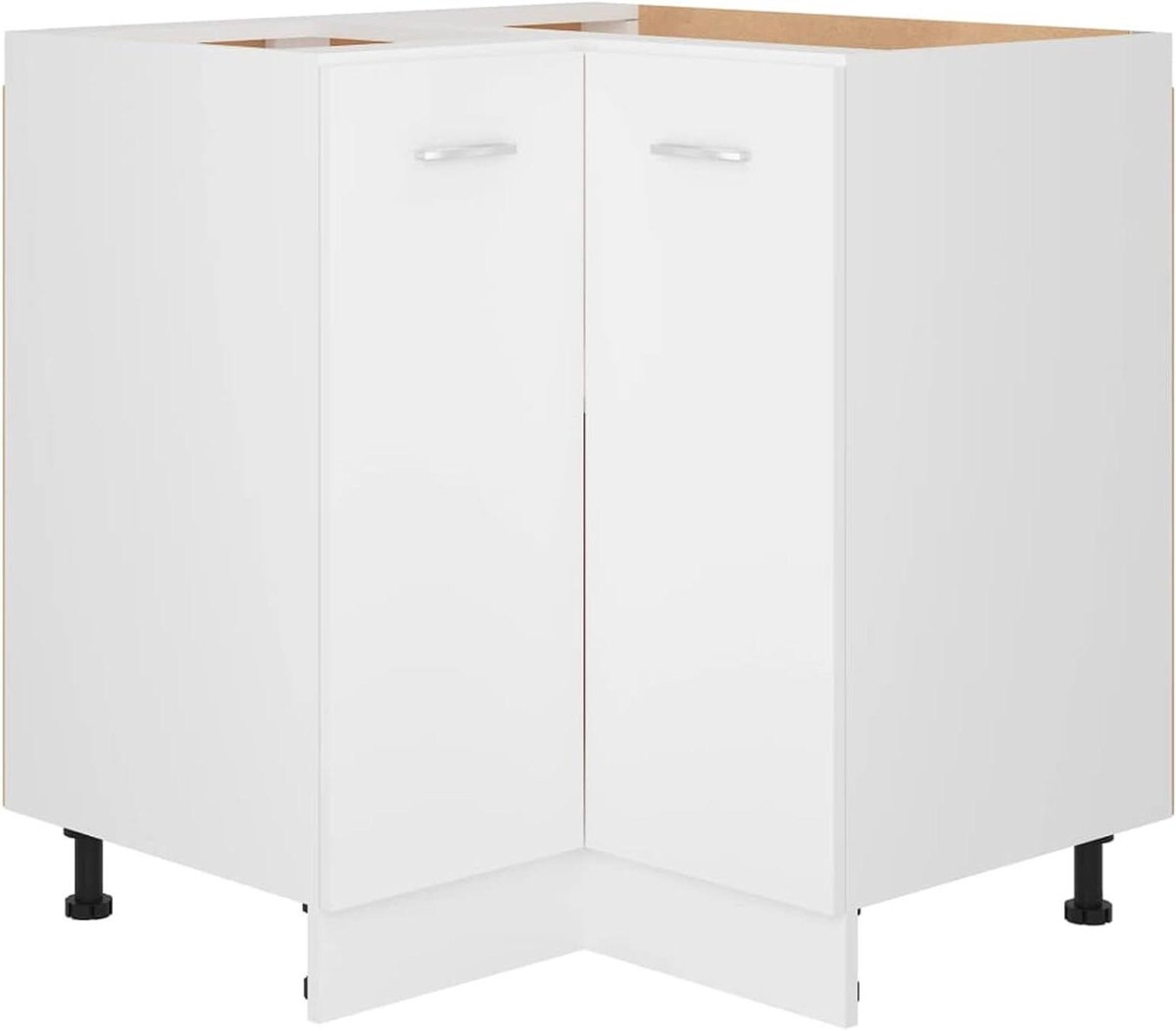 Keukenhoekkast - Opbergkast - Keuken organiseren - Twee deuren - 75 cm breed - Wit
