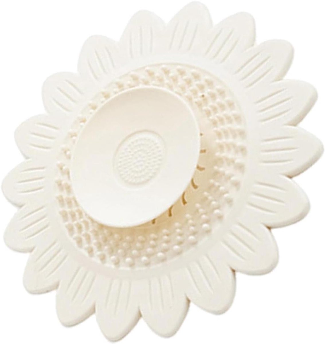 Afvoer Haarvanger - Douchestop Bloem - Afvoer Beschermen - Dubbele Filtratie - 12.6 cm - Wit