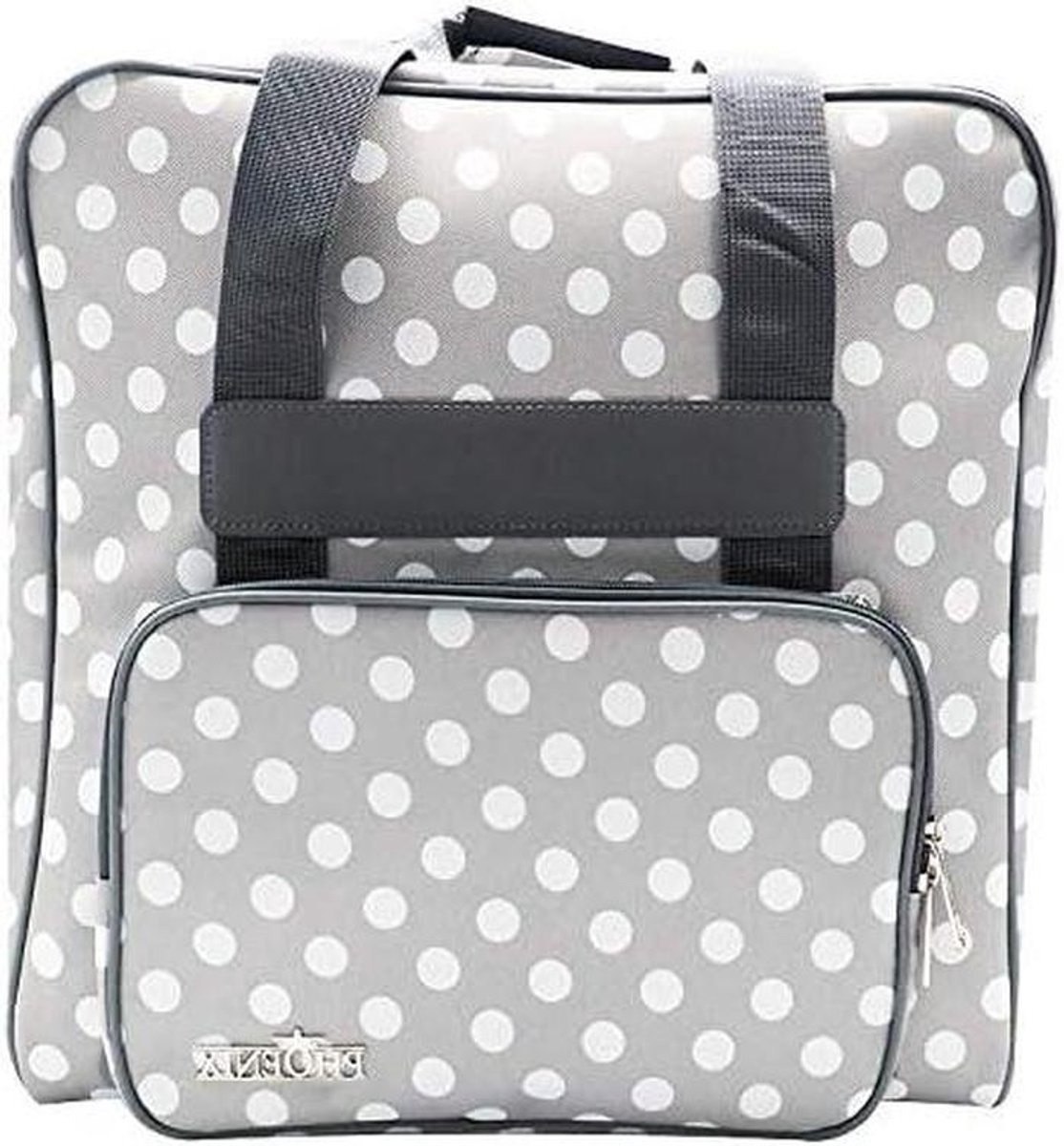 Naaimachine tas - Overlock tas - Machine vervoeren - Gevoerde binnenkant - 39x32x36 cm - Polka dots grijs
